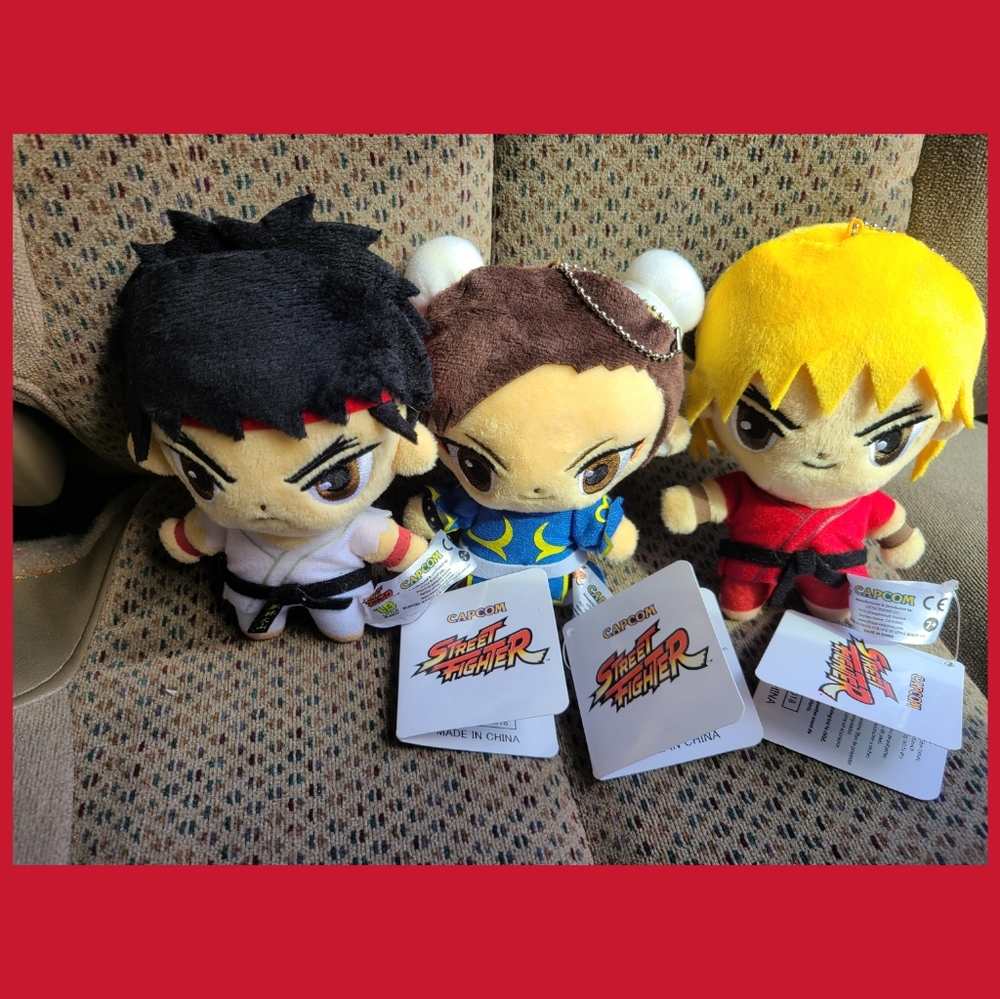🎯Capcom street fighter plush dolls keychains